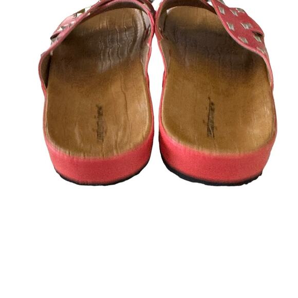 Comfortview tangerine color slip on sandals, silver studs size women’s 11 - Picture 8 of 9